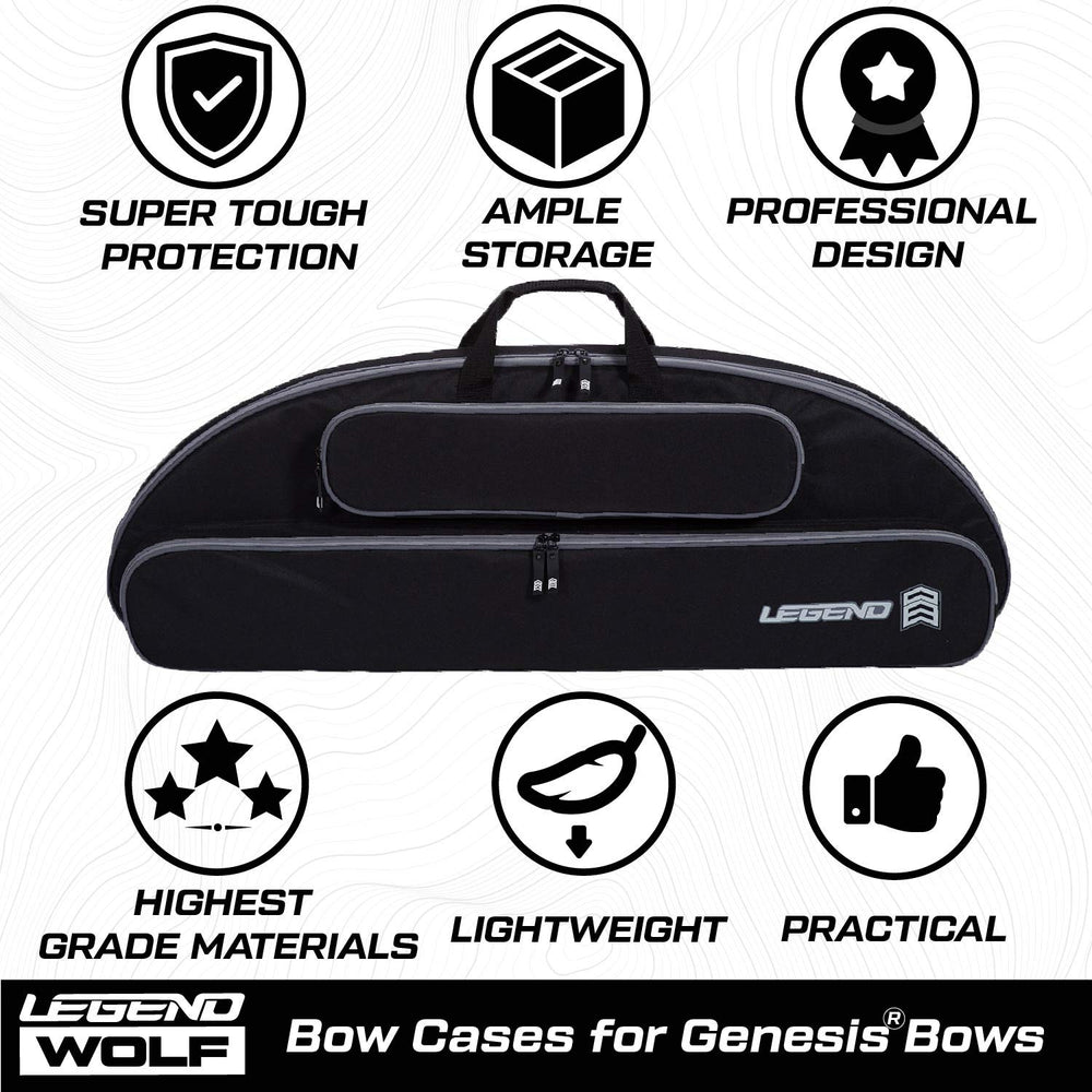 Legend Wolf Genesis bow case sturdy carry handle and zipper allow quick access on busy days
