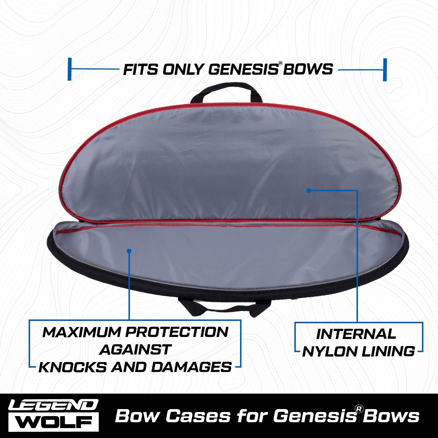 Legend Wolf Genesis bow case nylon lining shields gear from moisture and dust