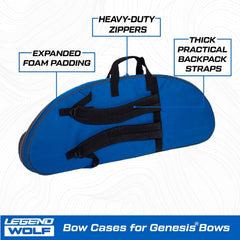 Legend Wolf Genesis bow case blue backpack straps ease of transport during practice