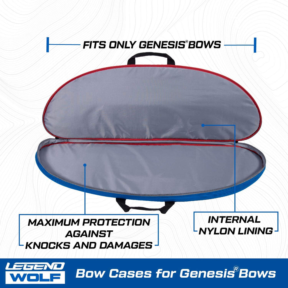 Legend Wolf Genesis bow case blue carry handle and zipper for quick access