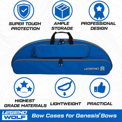 Legend Wolf Genesis bow case blue nylon lining protects gear against wear on trips