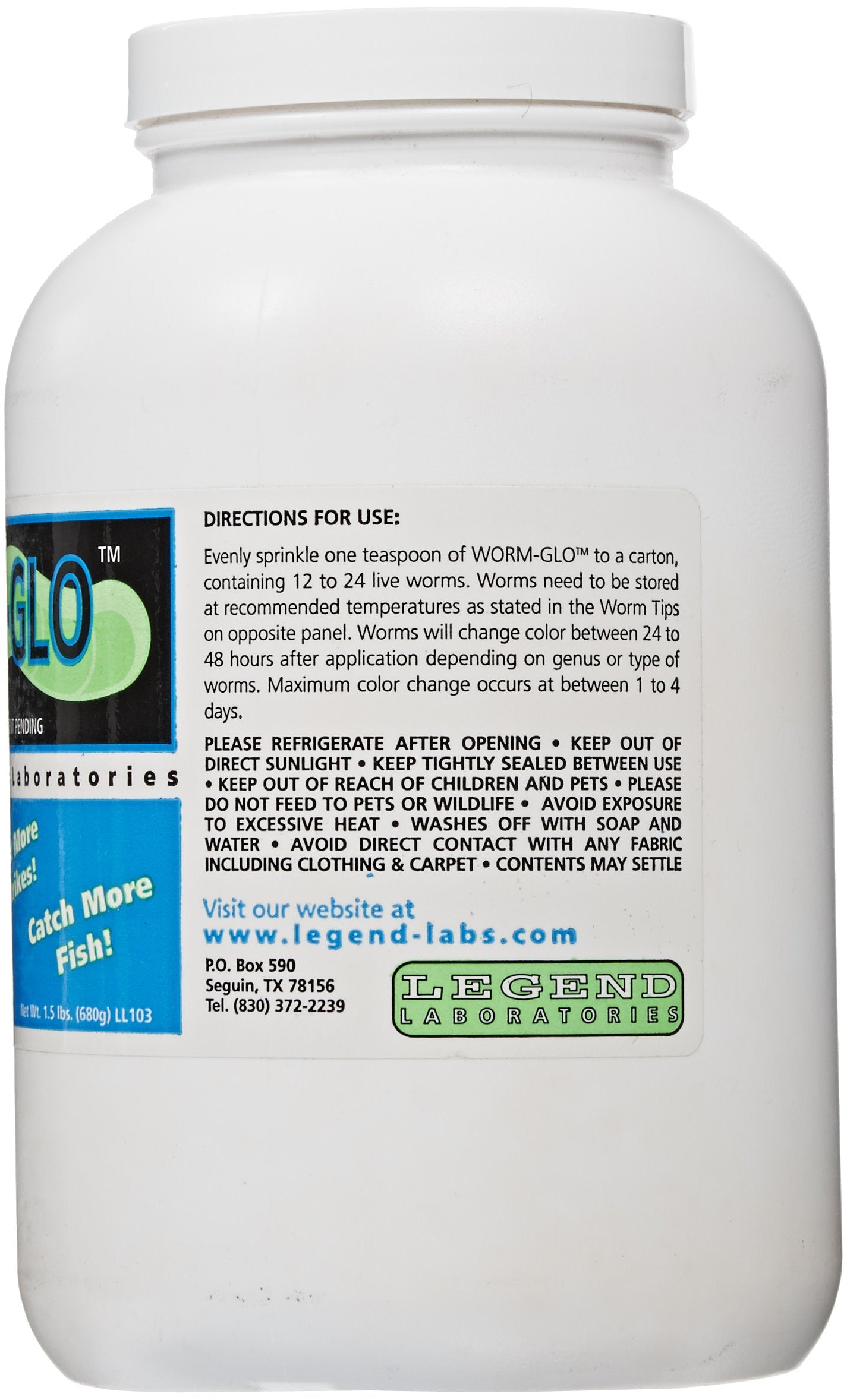 Legend Worm Glo bottle size increase helps present larger bait for improved lure action.