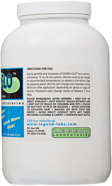 Legend Worm Glo bottle size increase helps present larger bait for improved lure action.