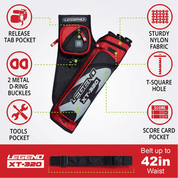 Legend XT320 nylon hip quiver side view showing ergonomic fit