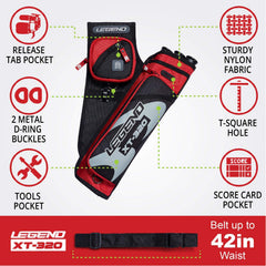 Legend XT320 nylon hip quiver side view showing ergonomic fit