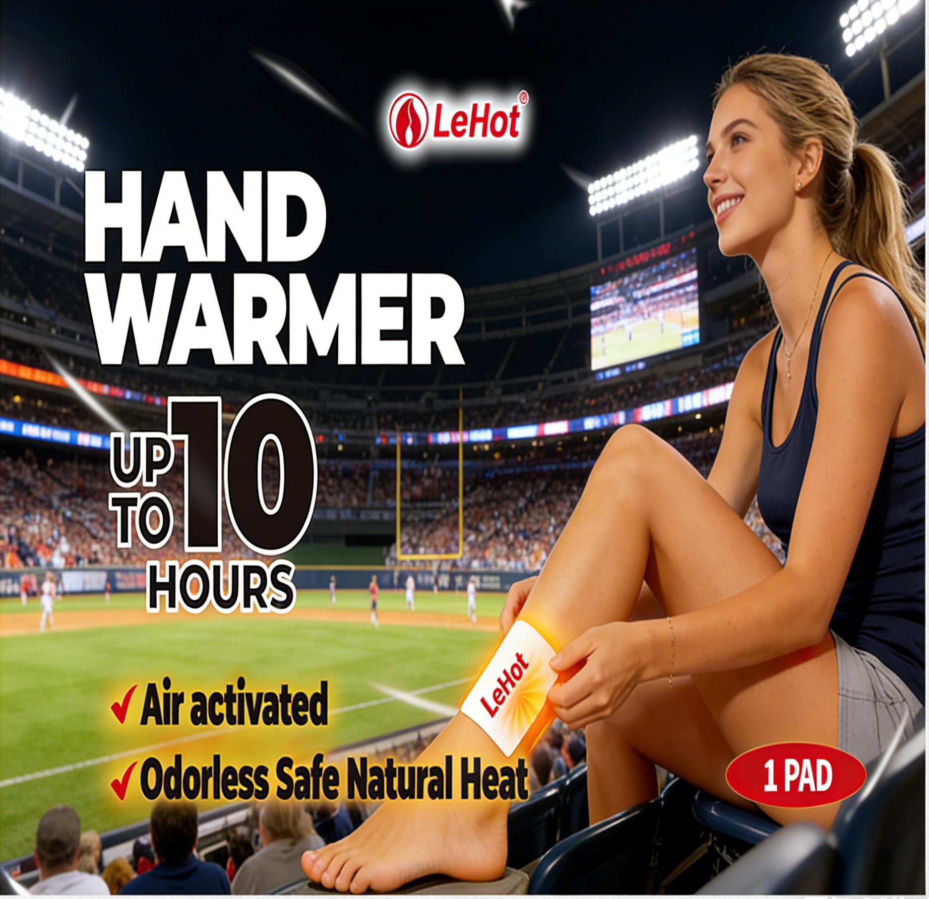 Lehot camping and hiking heat pads keep hands warm outdoors.