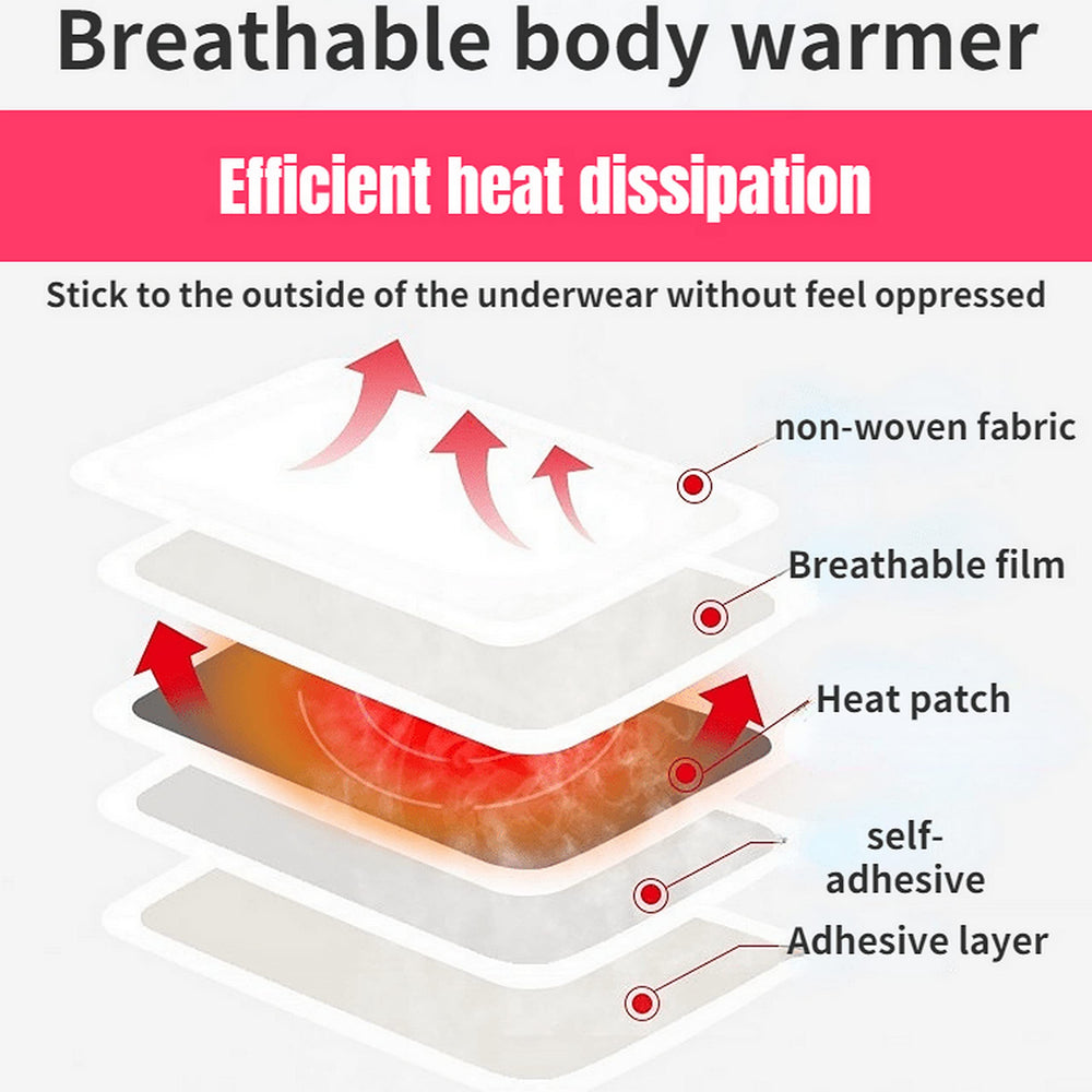 Lehot warmth on snowy jacket during winter outdoor activity