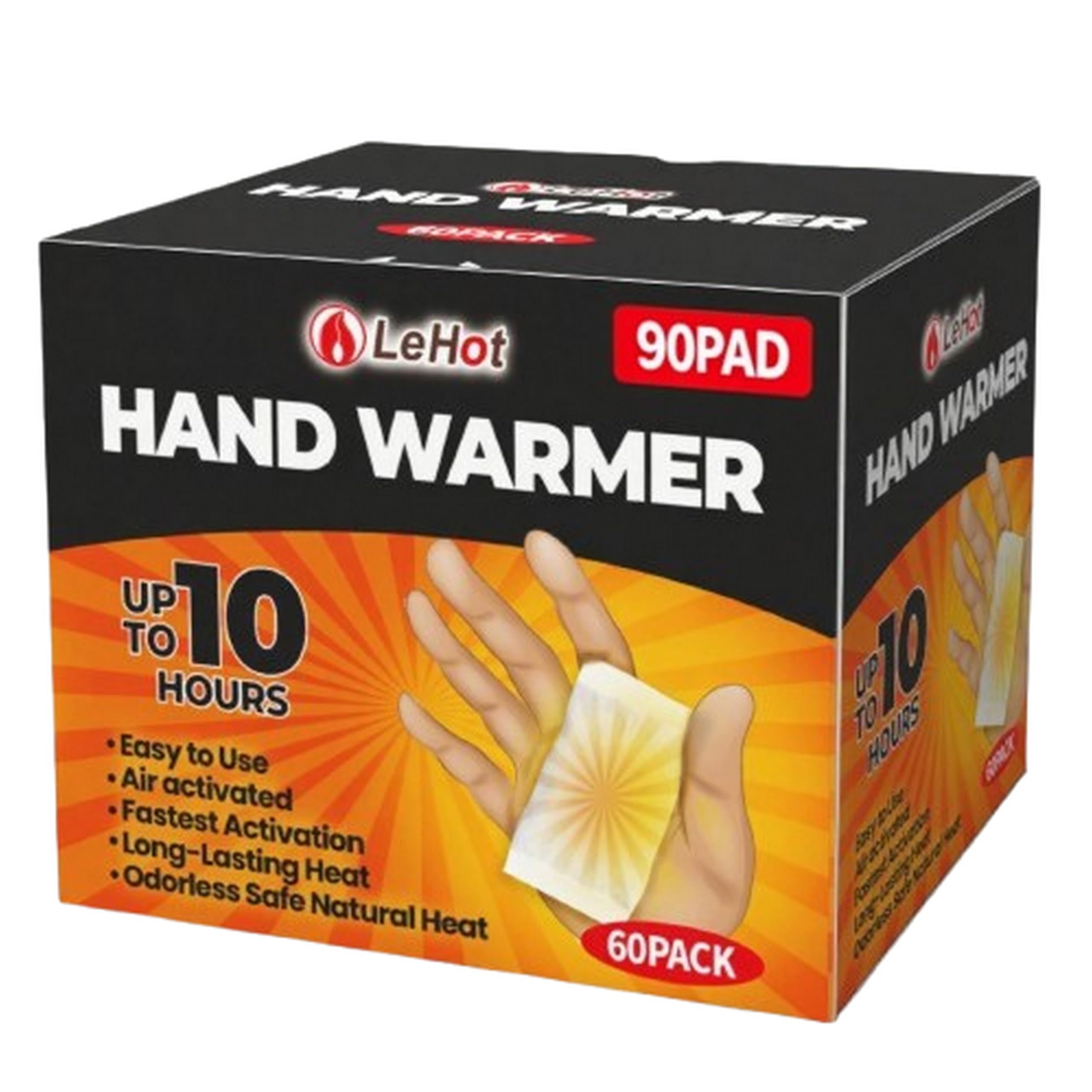 Lehot hand warmers 90-pack box ready for cold outdoor warmth