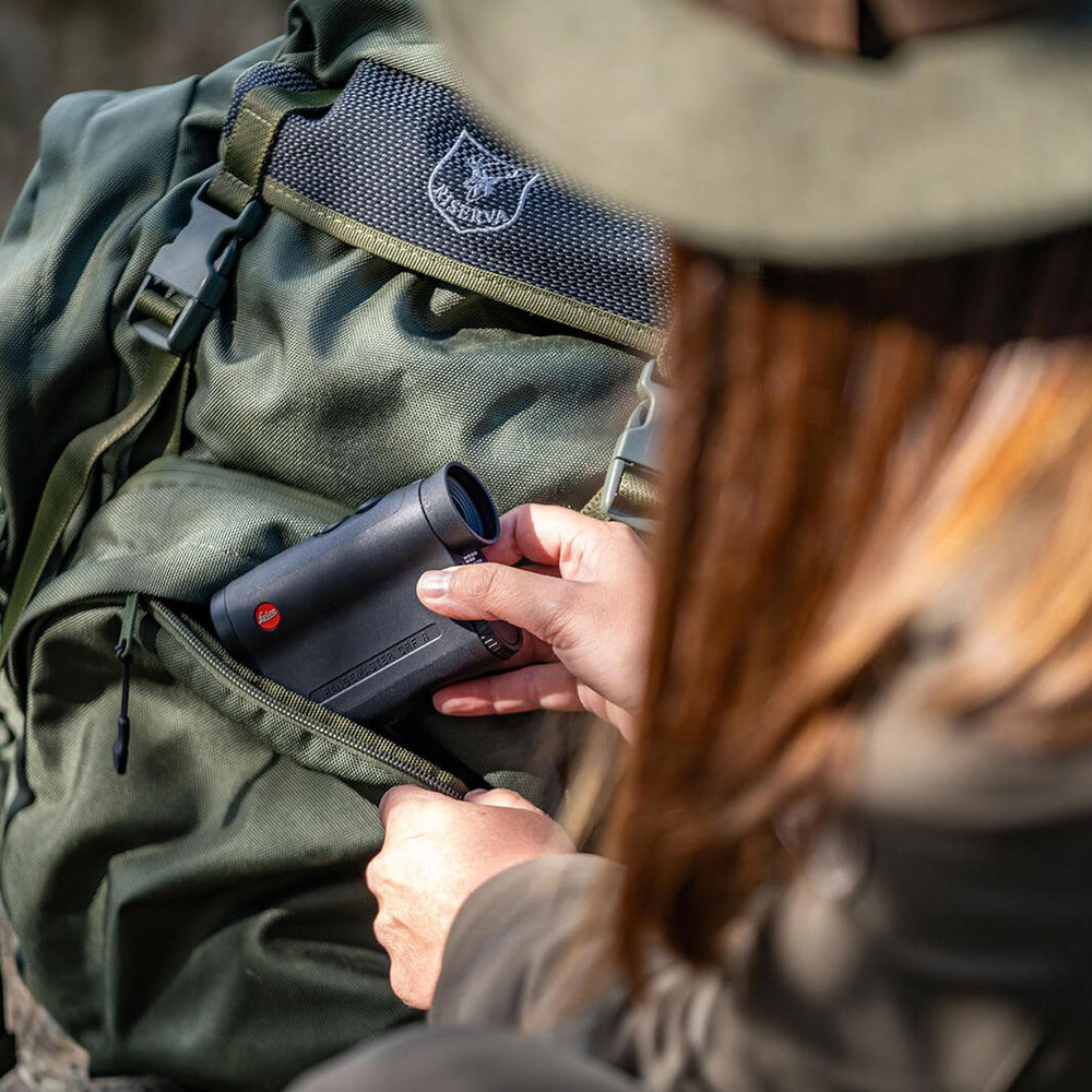 Leica Rangemaster CRF 7x optical magnification delivers crisp target view.