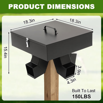 LEIFIDE gravity deer feeder four heads enables multiple deer to feed at once for balanced dispersal.