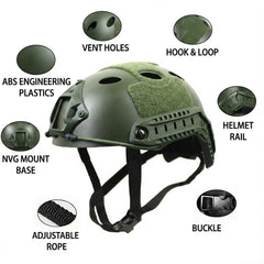 LEJUNJIE PJ Tactical helmet cover showcases 500D nylon and Velcro for accessories.