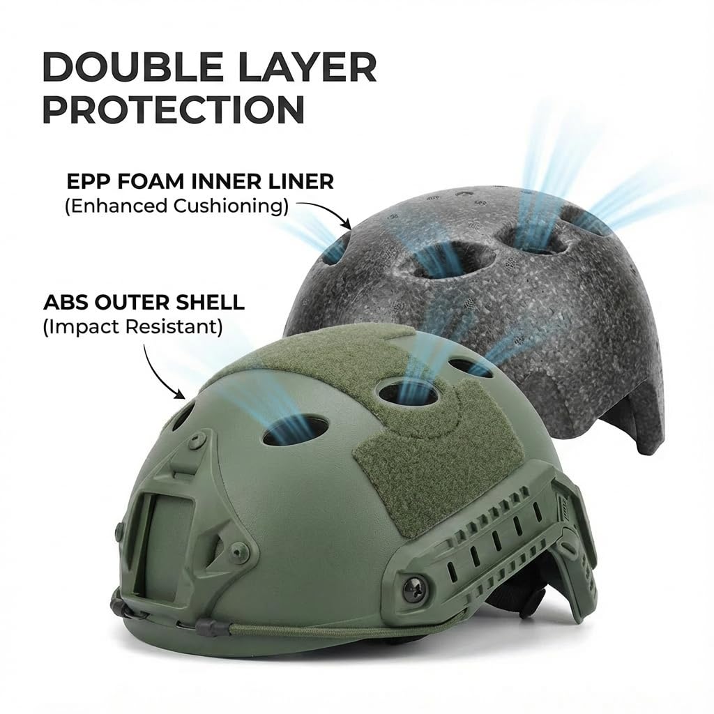 LEJUNJIE PJ Tactical helmet inner EPP foam cushions impact for extended wear comfort.