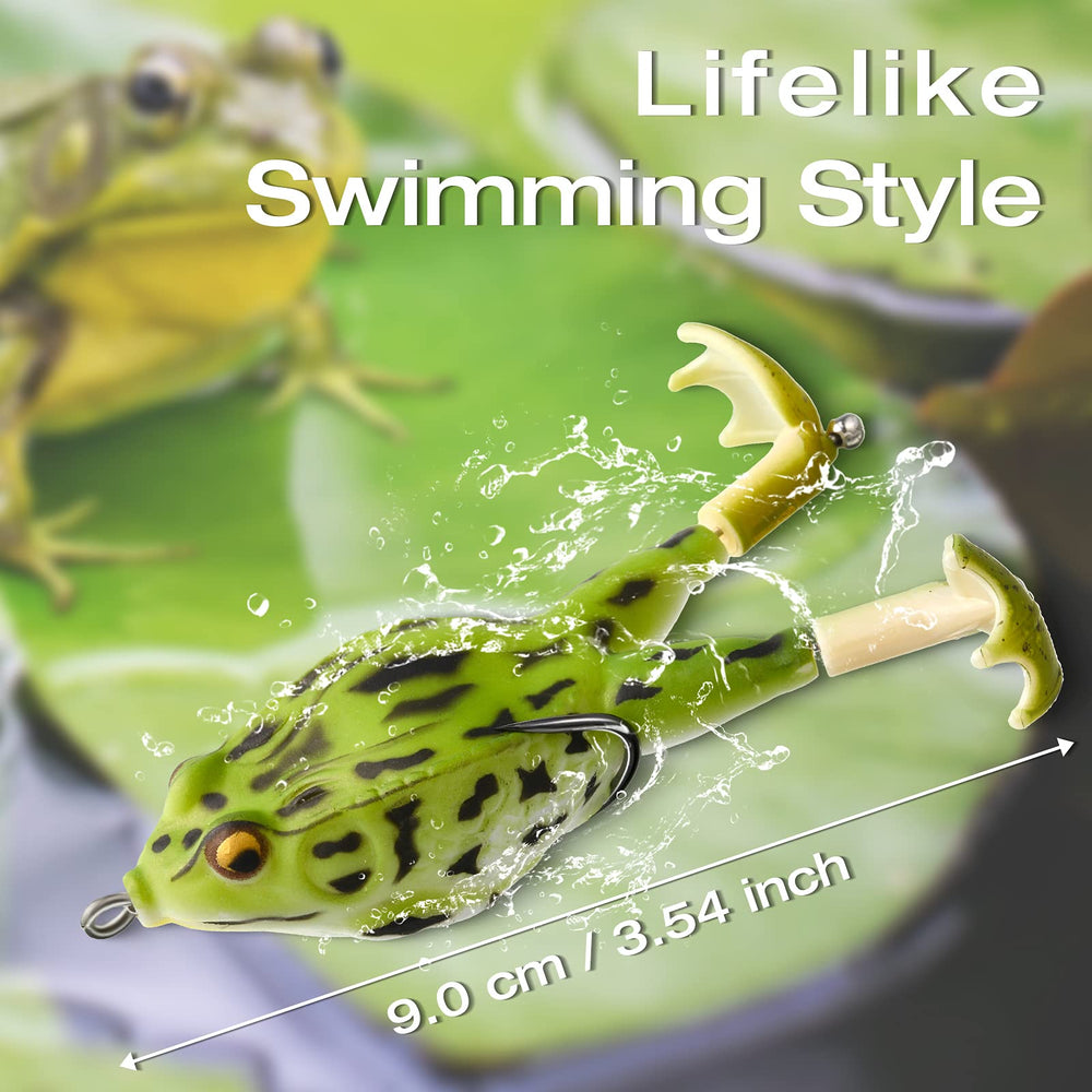 Durable silicone frog lures ready for freshwater and saltwater
