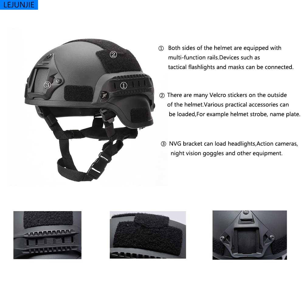 LEJUNJIE MICH helmet with NVG mount for night play and low-light setups