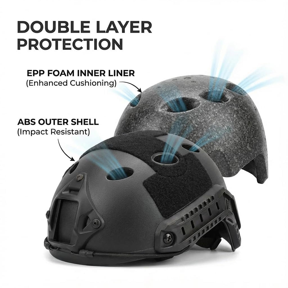 LEJUNJIE PJ tactical helmet side view showing sturdy build and accessible features