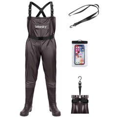 Lekesky Fishing Waders packable nylon/pvc design for easy backpacking and quick setup.