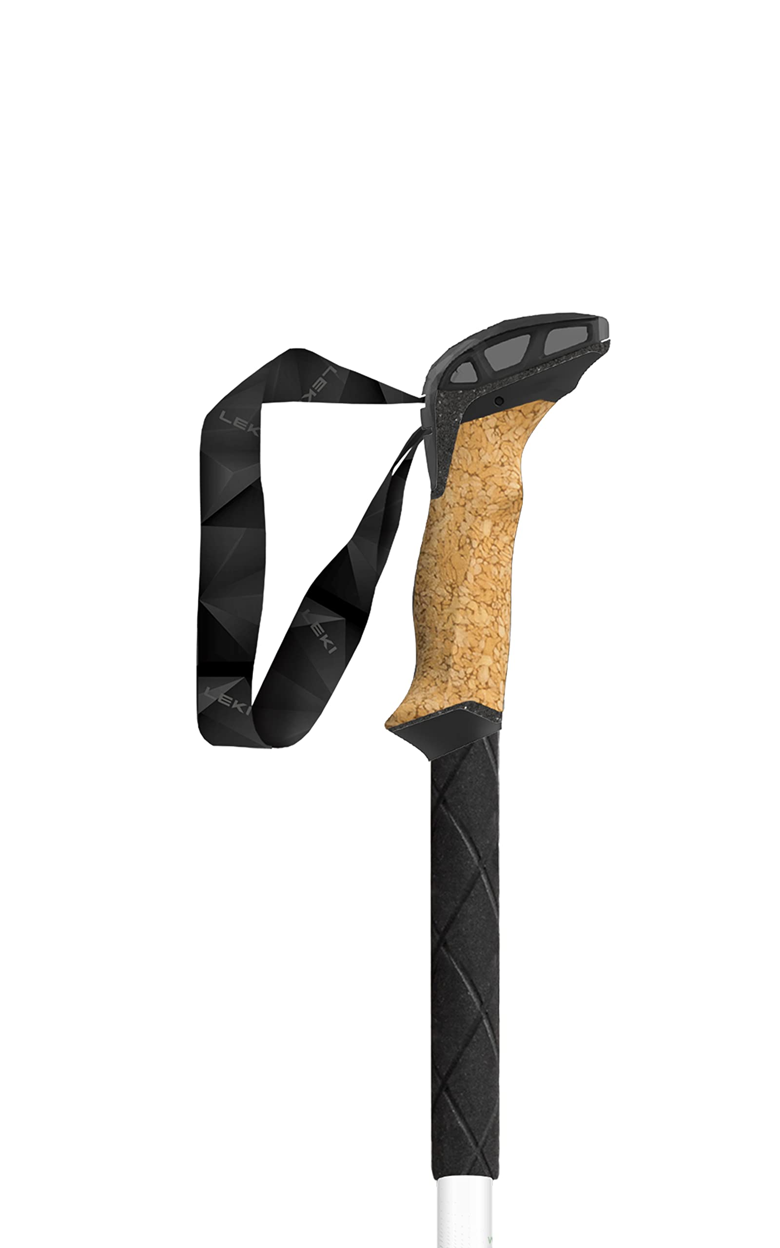 LEKI Cressida Cork Lite grip with Aergon Air Cork delivers comfortable hand position.
