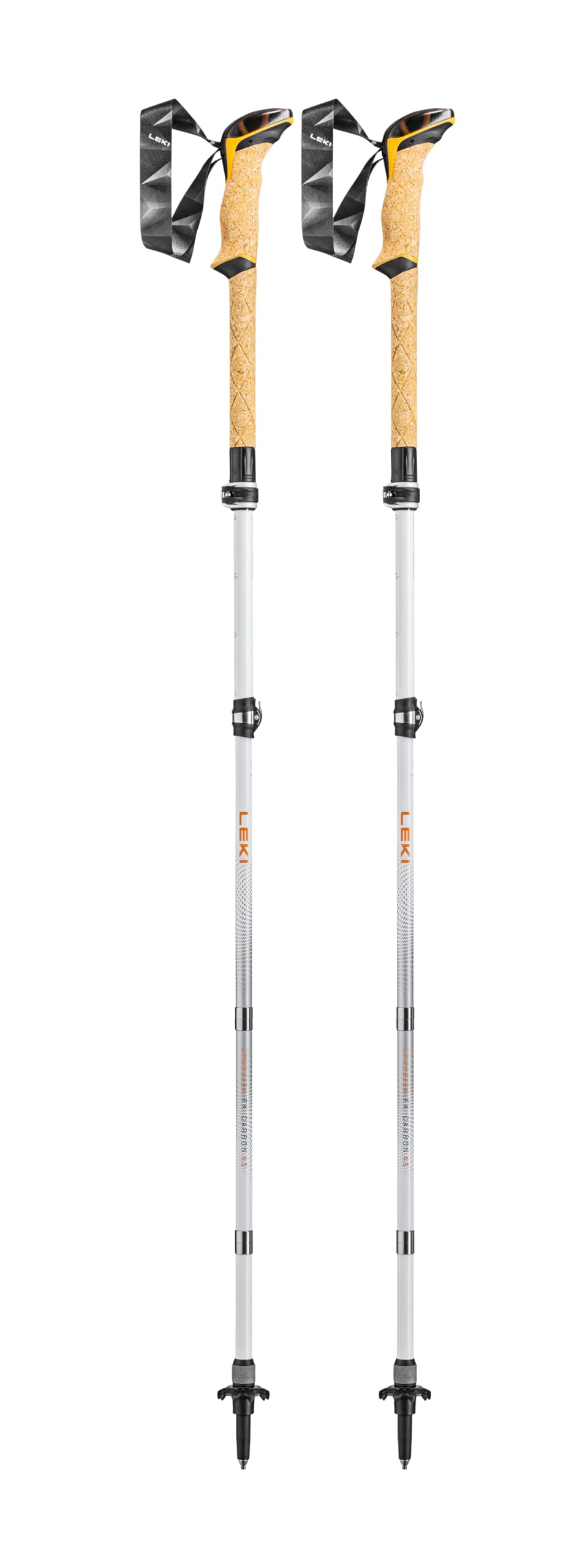 LEKI Cressida FX carbon AS pole top view highlights ergonomic grip.