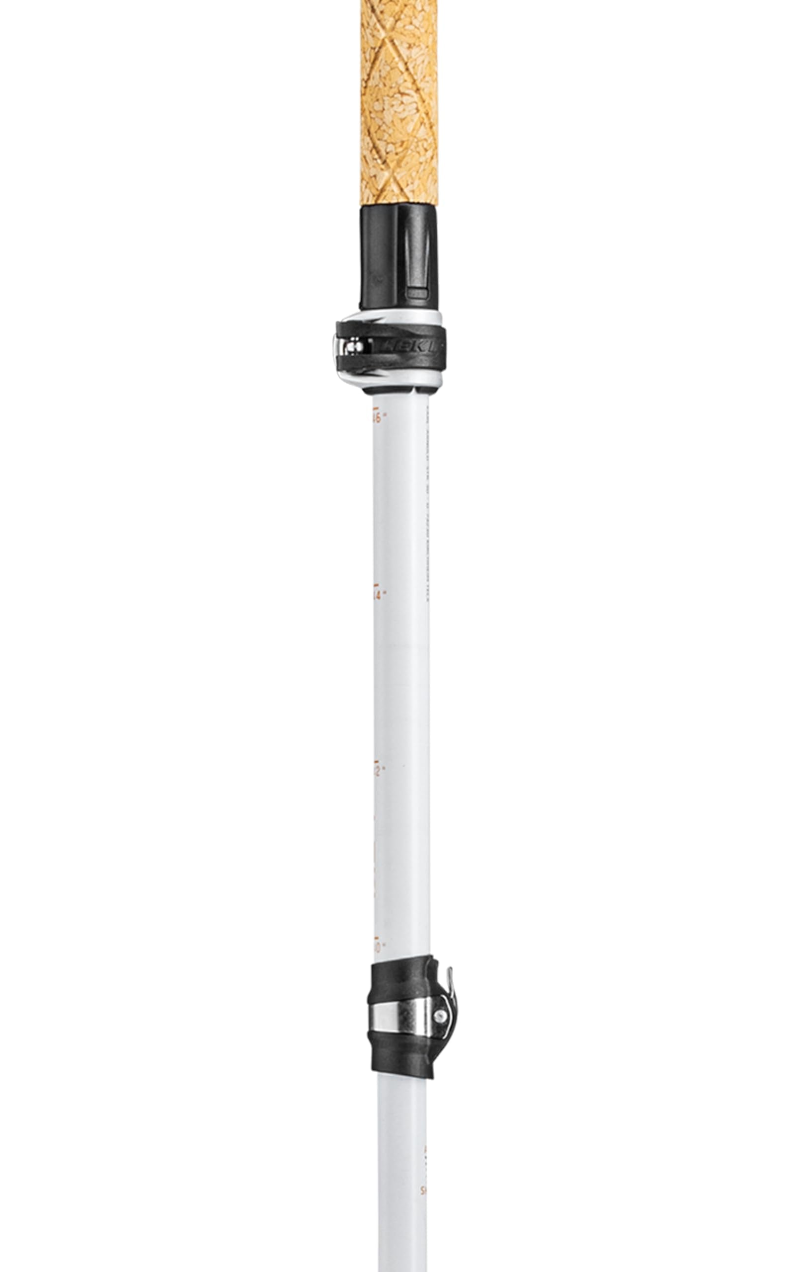 LEKI Cressida FX carbon shaft detail shows lightweight yet strong construction.