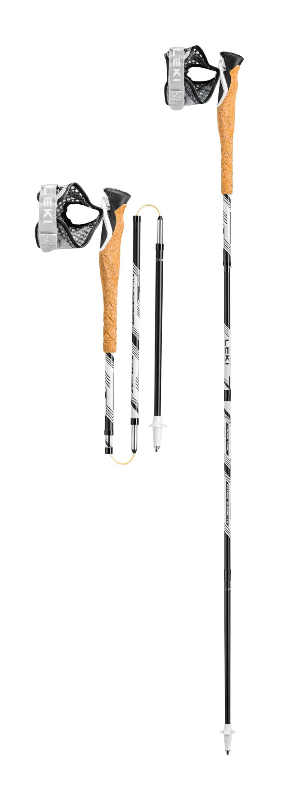 LEKI Cross Trail FX.One collapsible four-section pole for ultralight packing.