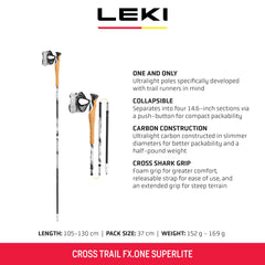 LEKI Cross Trail FX.One four-section collapse demonstrates lightweight packability