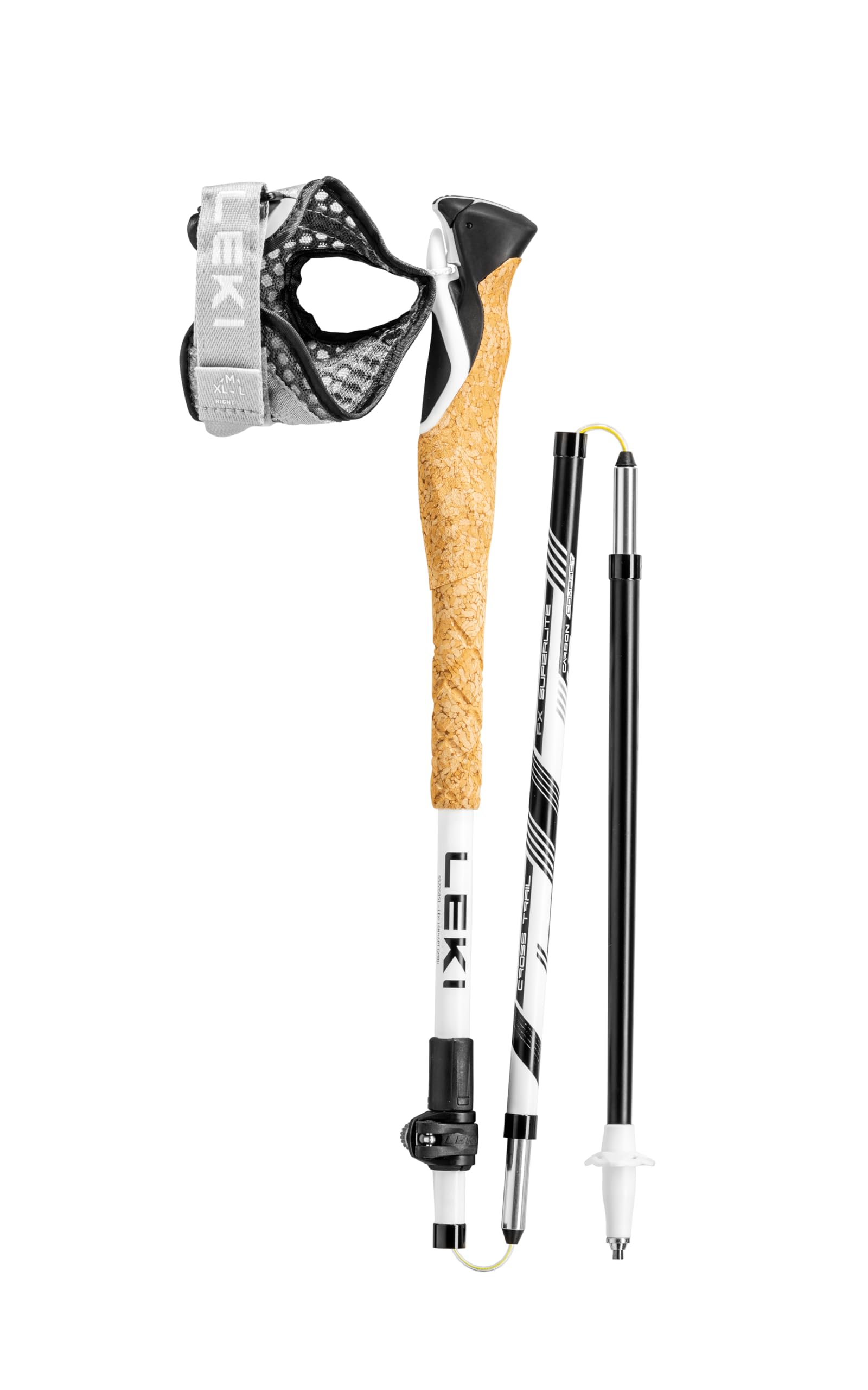 LEKI Cross Trail FX Superlite extended grip for steep terrain control