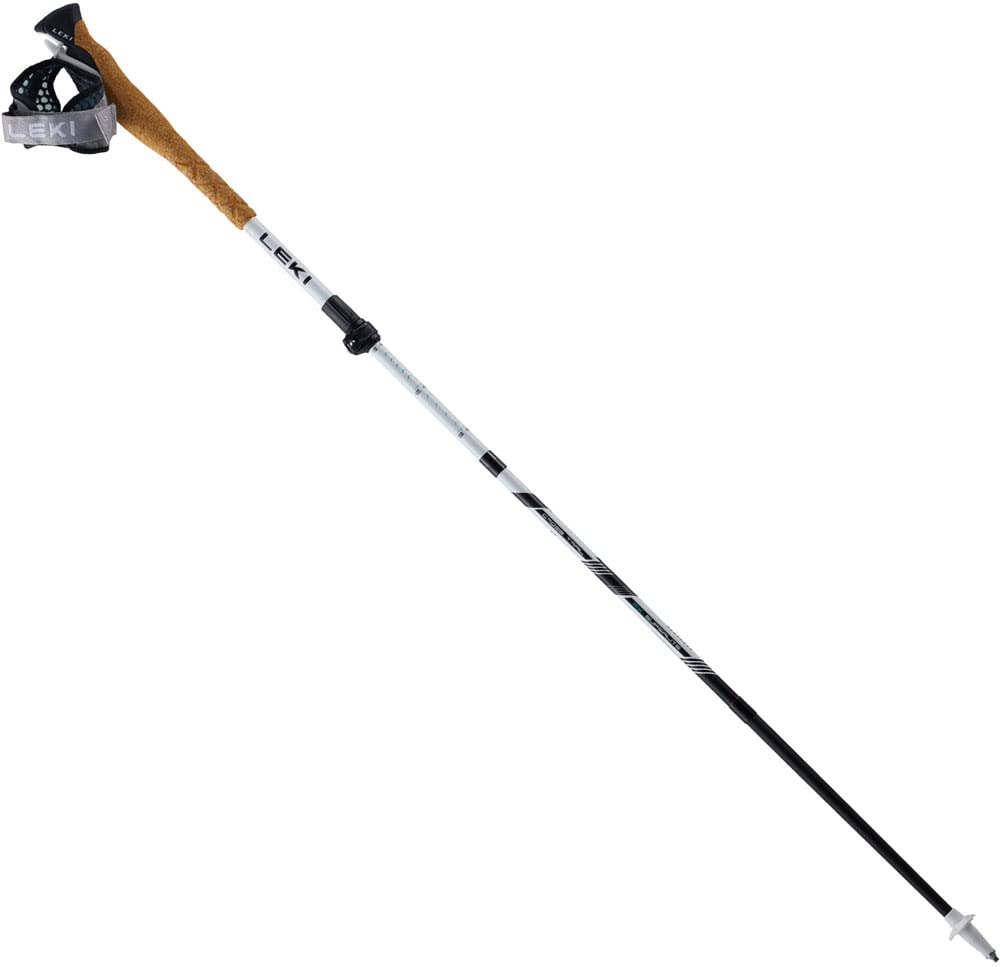 LEKI Cross Trail FX Superlite folded into four compact sections for packing