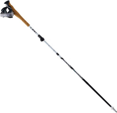 LEKI Cross Trail FX Superlite folded into four compact sections for packing