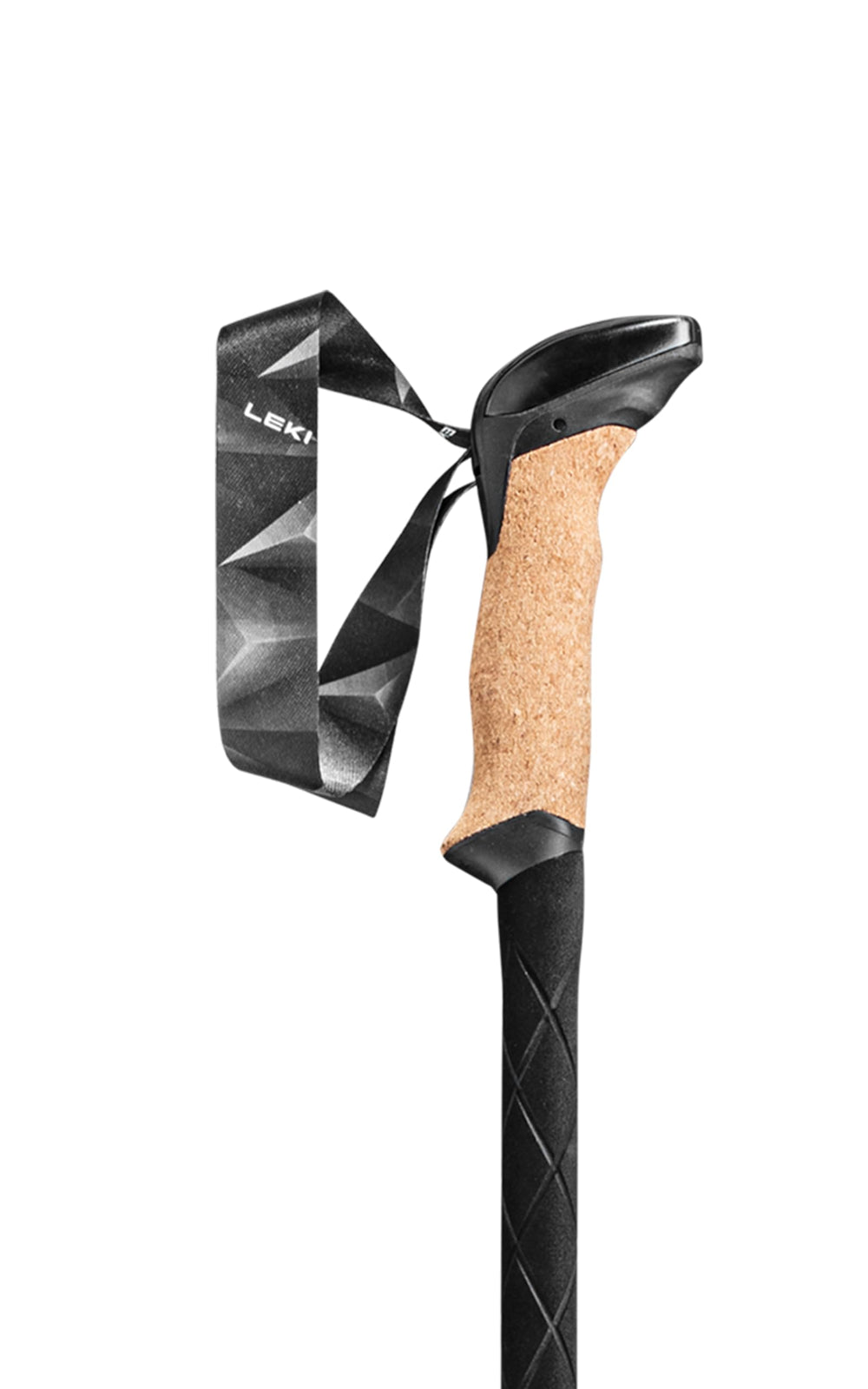 LEKI Black Series carbon pole aluminum-carbon hybrid shaft.