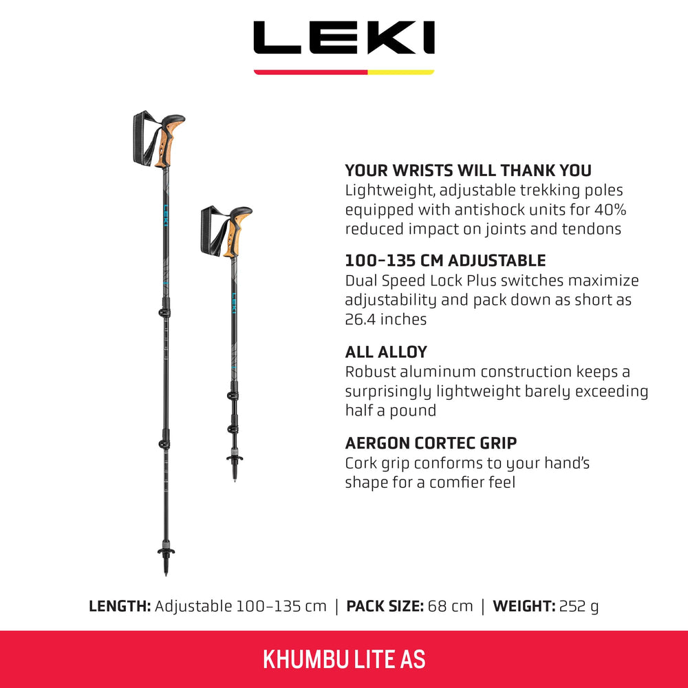LEKI Khumbu Lite AS Aergon CorTec grip for comfortable handfeel during hikes