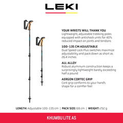 LEKI Khumbu Lite AS Aergon CorTec grip for comfortable handfeel during hikes