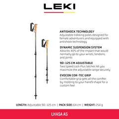 LEKI Lhasa AS cork grip close-up showing ergonomic comfort