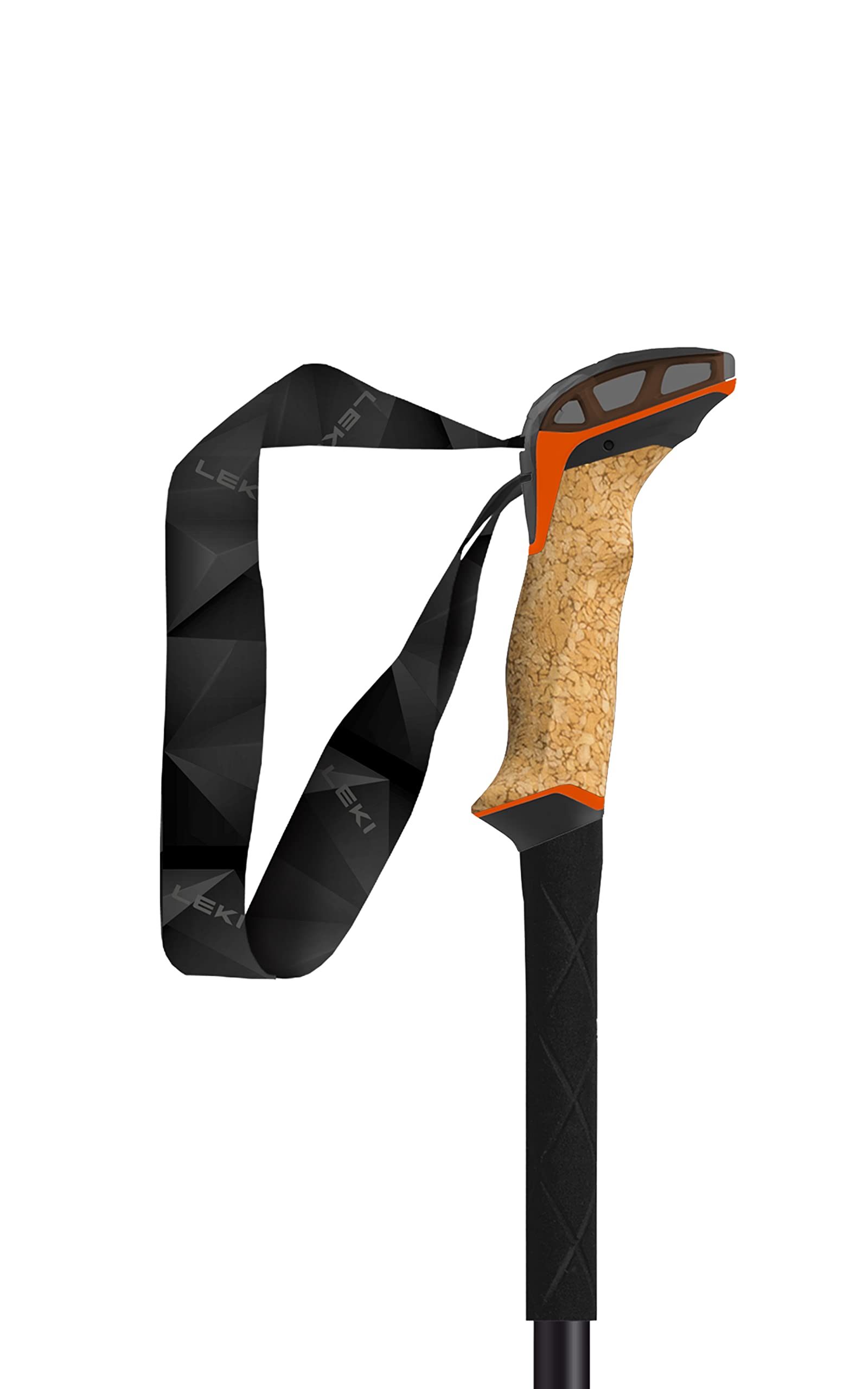LEKI Makalu Cork Lite extension shows easy length adjustments.