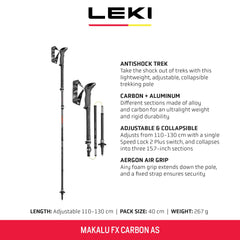 LEKI Makalu FX Carbon AS antishock DSS system on rugged trail