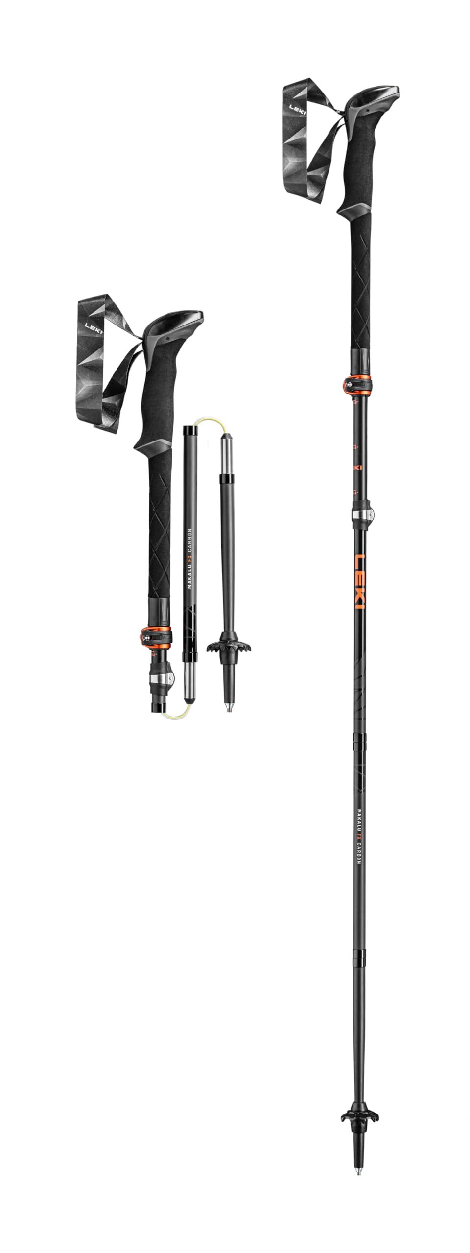 LEKI Makalu FX carbon pole extended grip for rugged trails