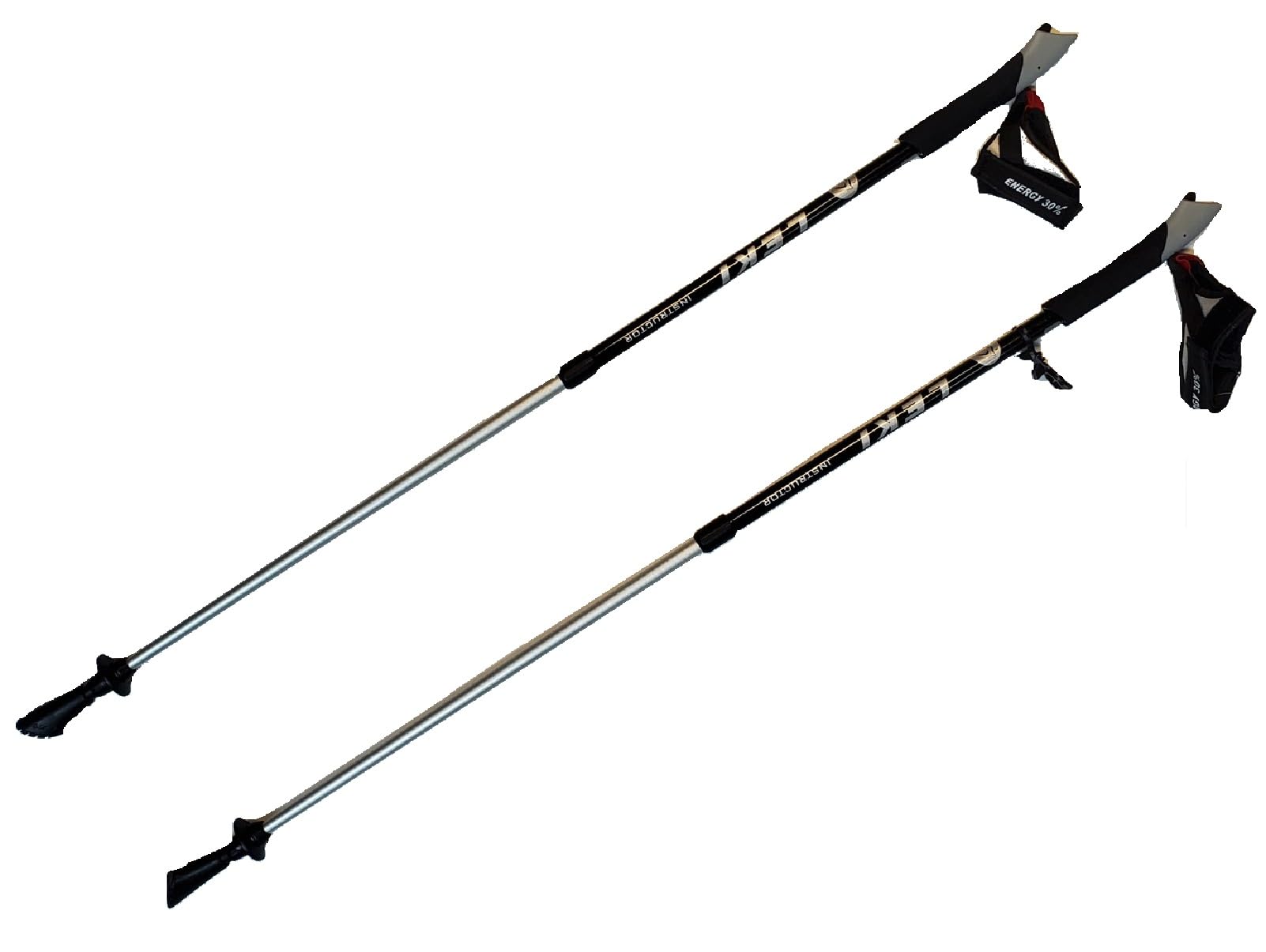 LEKI Nordic Walking Instructor poles with carbide flextips for secure off-road grip