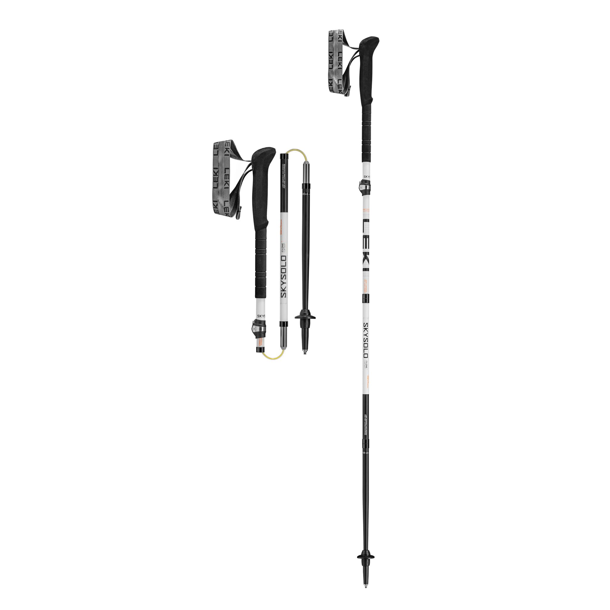 LEKI Skysolo FX.One carbon pole collapsed for backpack stowage.