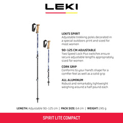 LEKI Spirit Lite Compact poles packed to 25.2 in for easy trail carry.
