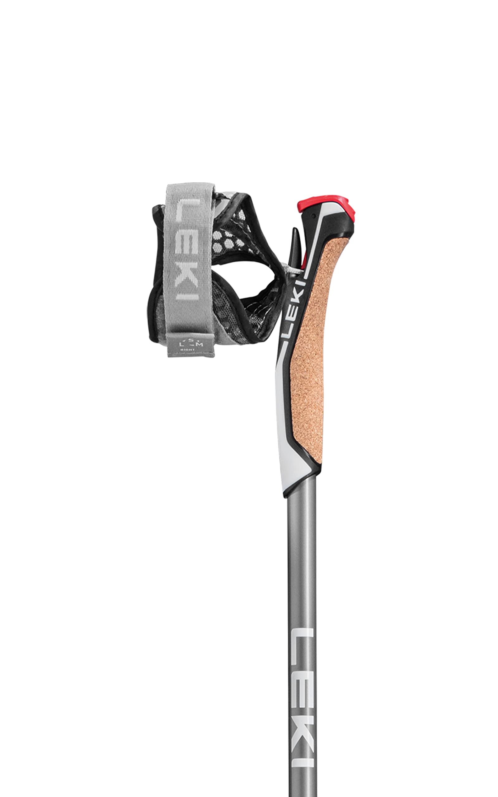 LEKI Nordic Shark Grip cork handle provides comfortable hand fit