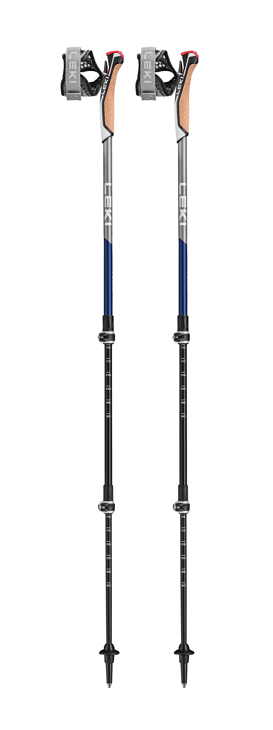 LEKI Traveller Carbon poles extended for trekking with adjustable length