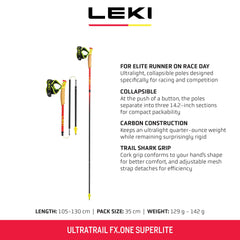LEKI Ultratrail FX.One collapsed pole shows compact packing