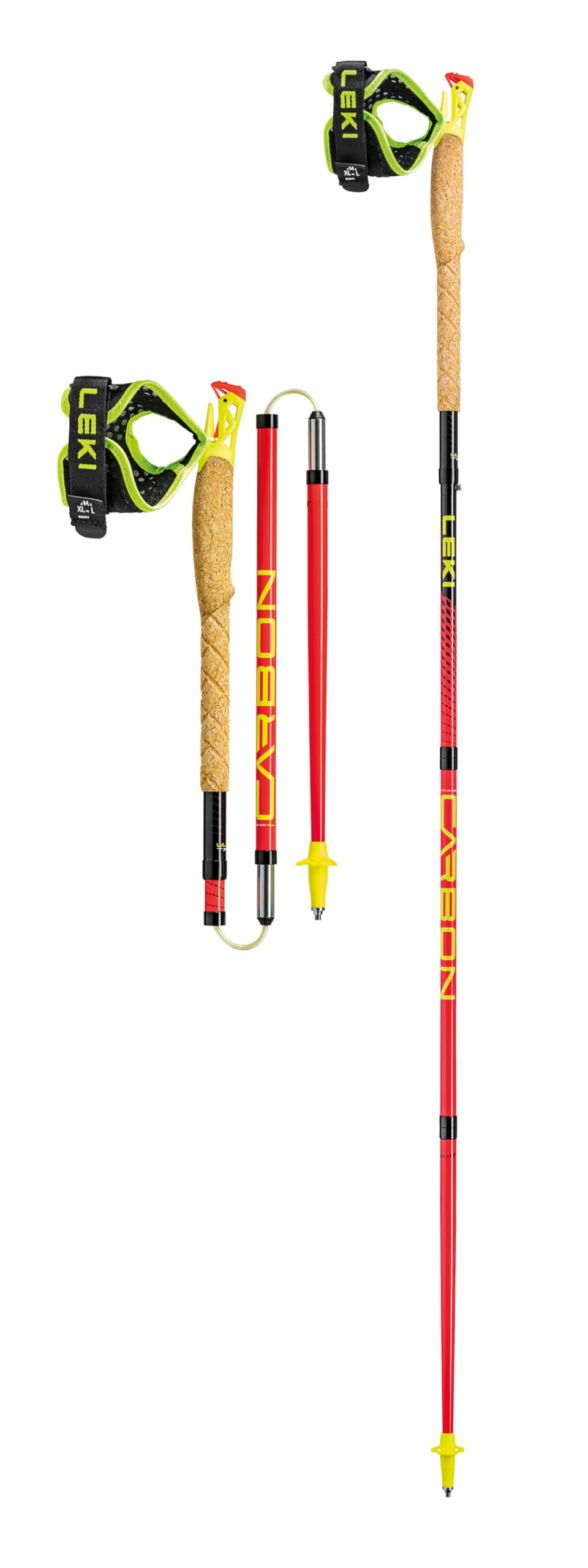 LEKI Ultratrail FX.One carbon poles extended to 105 cm for stable trail running
