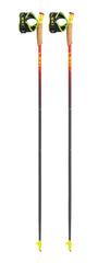 LEKI Vertical K Carbon 120 cm in red-yellow shows stable, quick response on rugged trails