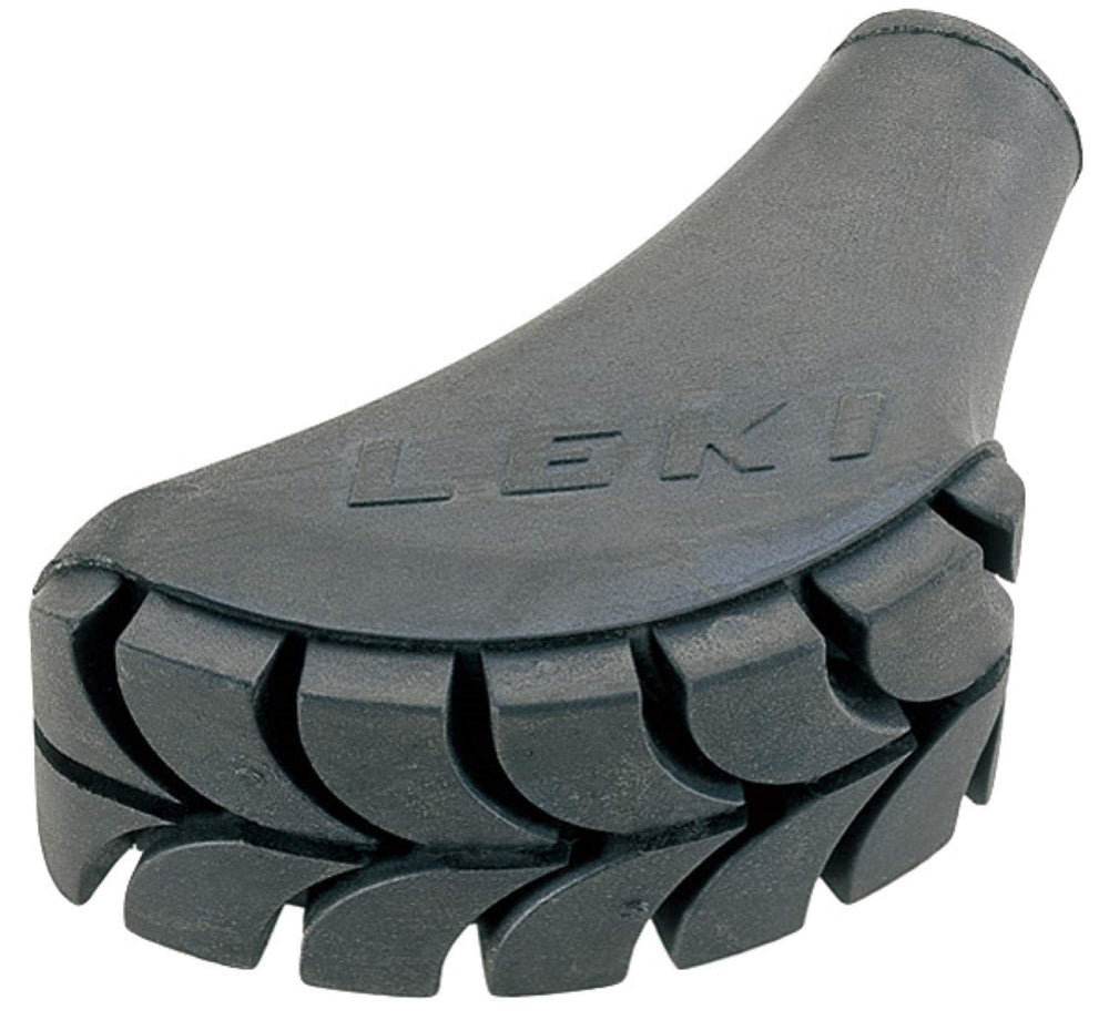 LEKI walking pad in durable vulcanized rubber provides steady traction during Nordic walking