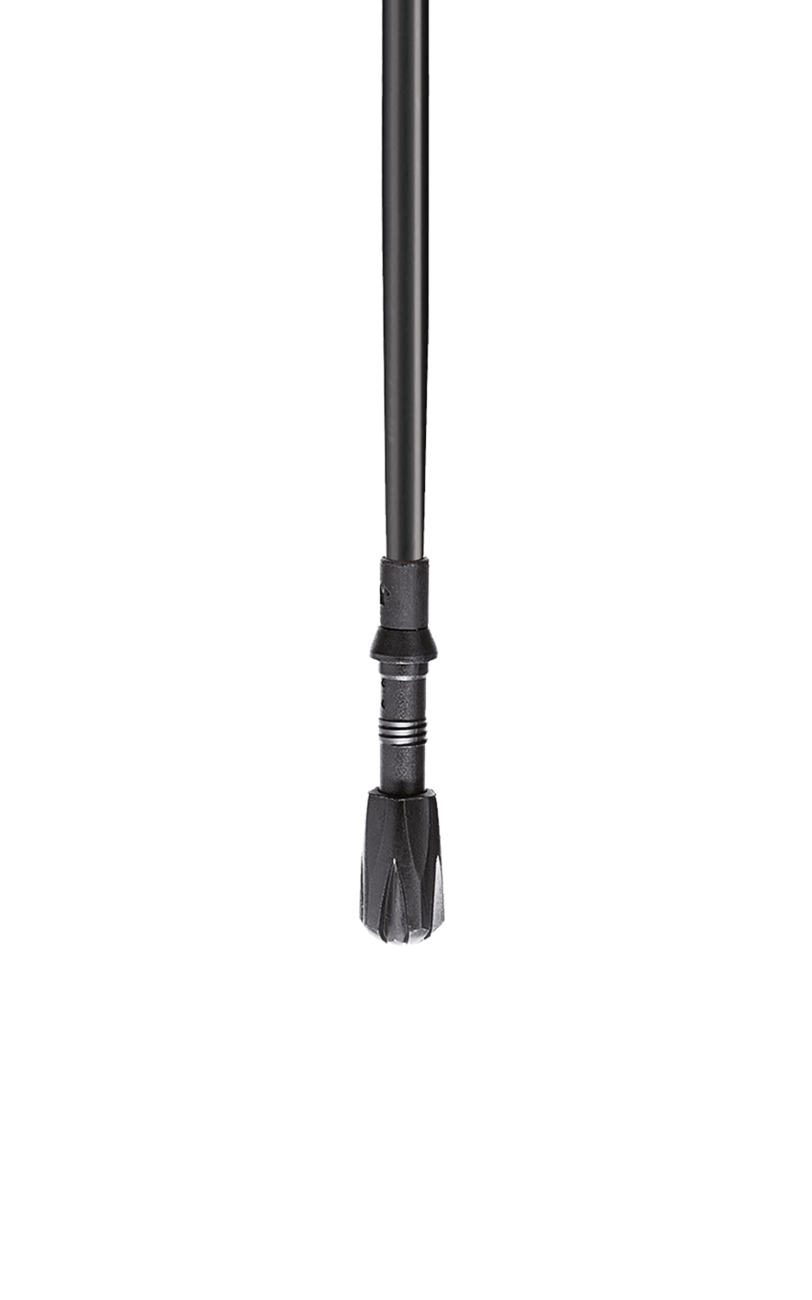 LEKI Wanderfreund carbide tip with rubber pad ensures stable traction.