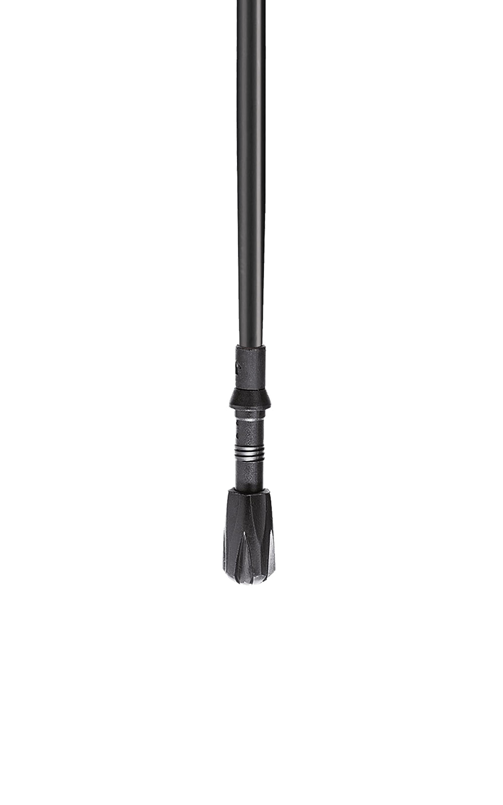 LEKI Wanderfreund carbide tip with rubber pad ensures stable traction.