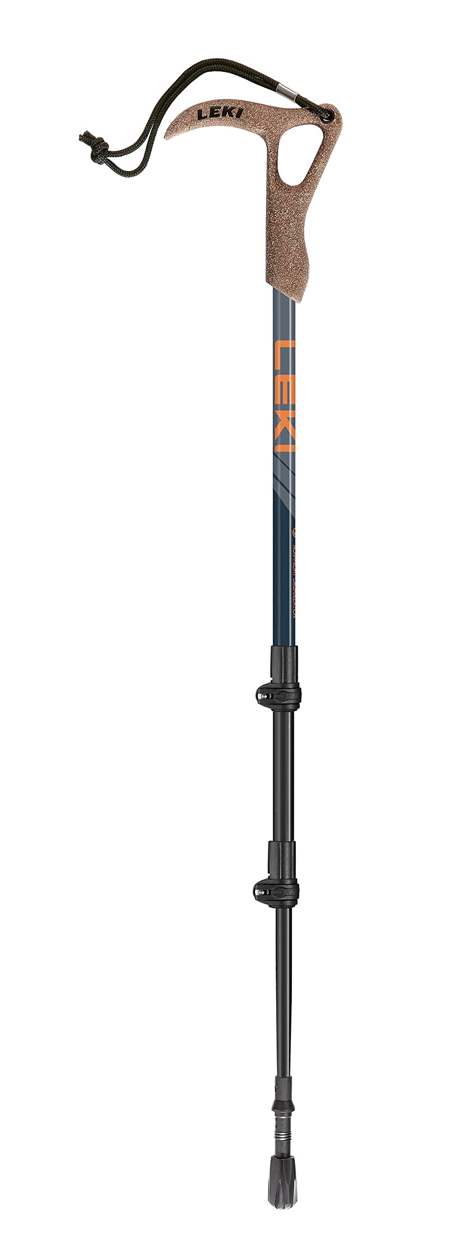 LEKI Wanderfreund High Fives pole extended for versatile trekking on varied terrain.
