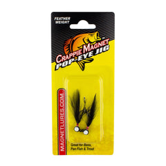 Leland Lures Pop Eye Jig close-up shows feather tying and smooth motion