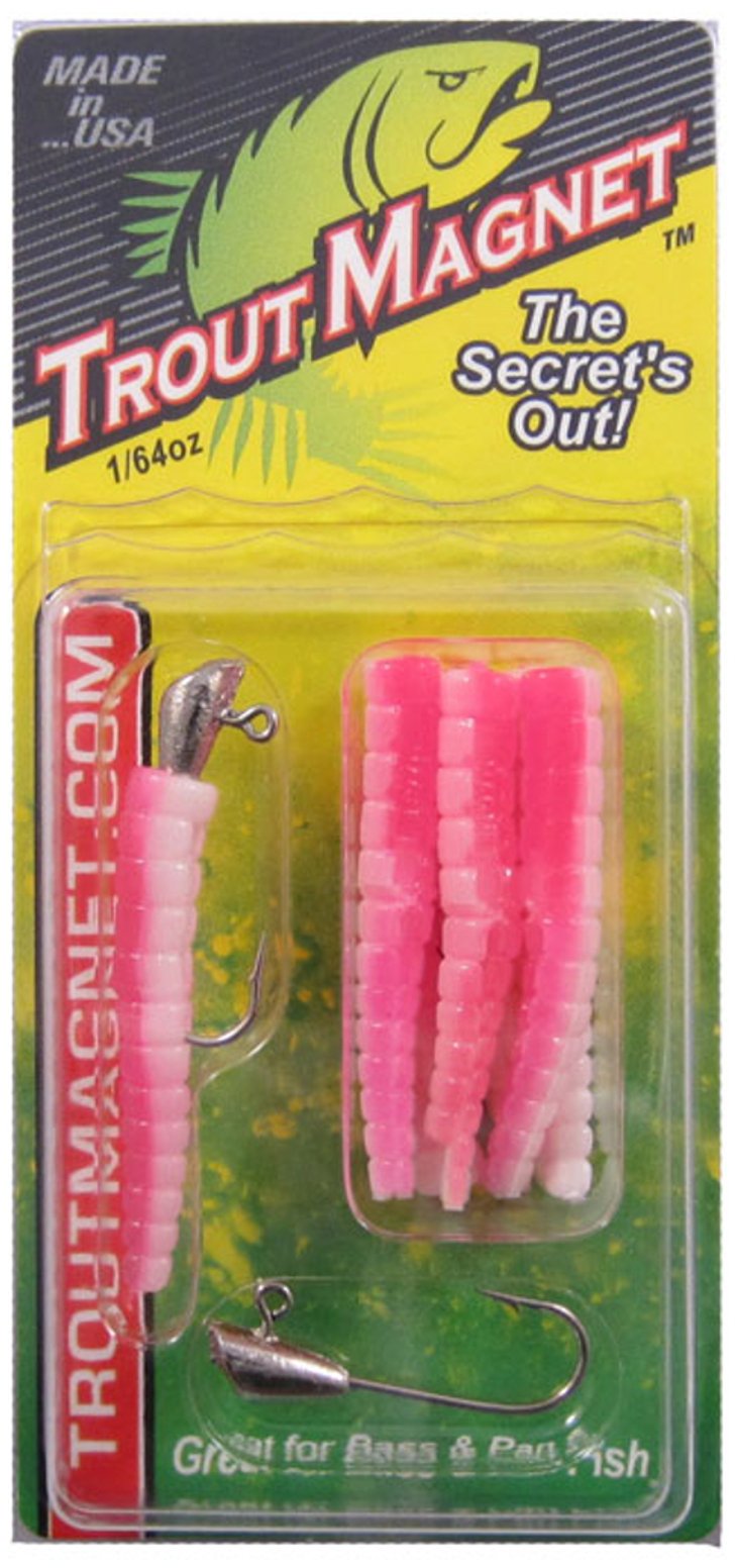 Leland Lures Trout Magnet Pack 9-Piece Cotton Candy showing horizontal fall for natural downstream action