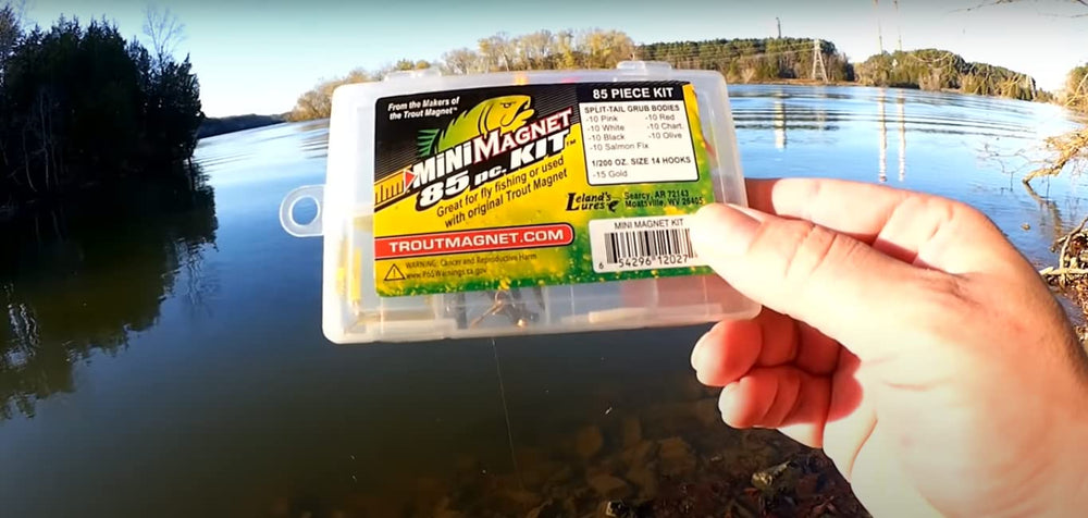 Illustrates fly or spin fishing with the mini kit
